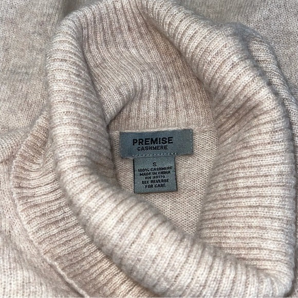 PREMISE 100% Cashmere Sweater Cream Long Sleeve Slight High Low Hem Medium - Picture 4 of 4